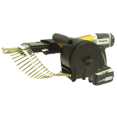 Visseuse avec chargeur pour vis en rouleau - plaques de bois et plaques de plâtre - HH 50 B Alsafix - en coffret avec batterie et chargeur