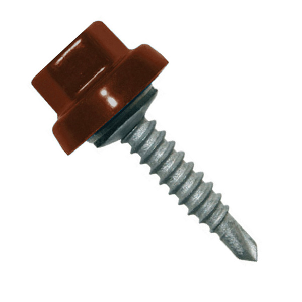 Vis bac acier Rouge tuile RAL8012 - Zacrovis Bois TH10 - 6,5 MM x 38,0 MM - Boîte de 100