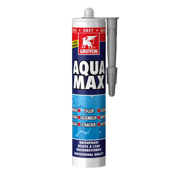 AQUA MAX MASTIC-COLLE GRIS SPÉCIAL PISCINE - CARTOUCHE 425 G