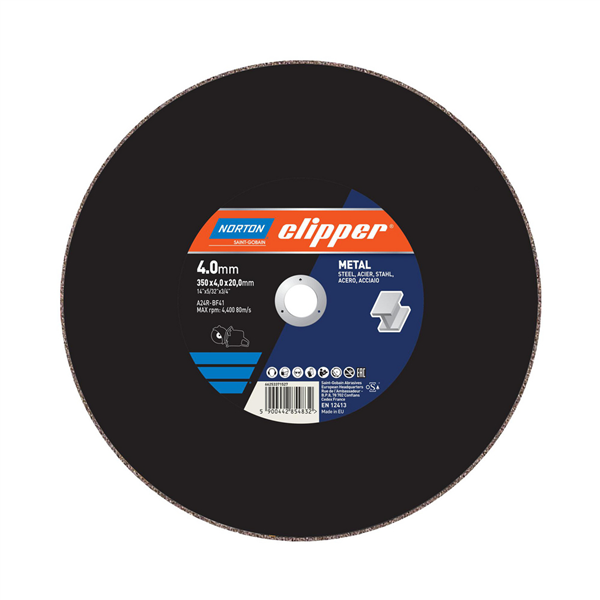 Disque à tronçonner pour machine thermique / Métal Ø350x4x20MM Norton Clipper