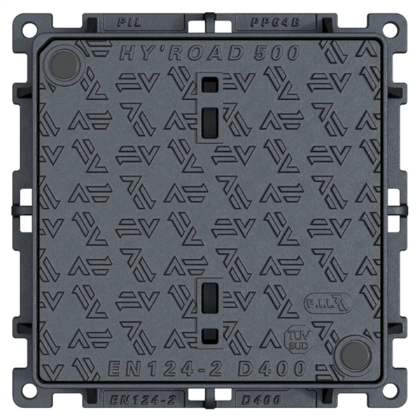 REGARD TAMPON HYDRAULIQUE FONTE NON NF CARRE 600X600 AUTO-VERROUILLABLE D400