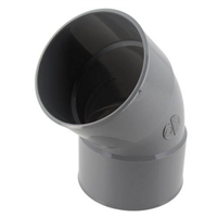 Raccord coude Ø 100 mm 45° - Nicoll - Femelle-Femelle - À coller - PVC Gris