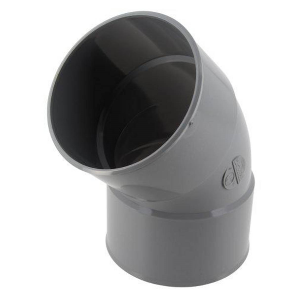 Raccord coude Ø 100 mm 45° - Nicoll - Femelle-Femelle - À coller - PVC Gris