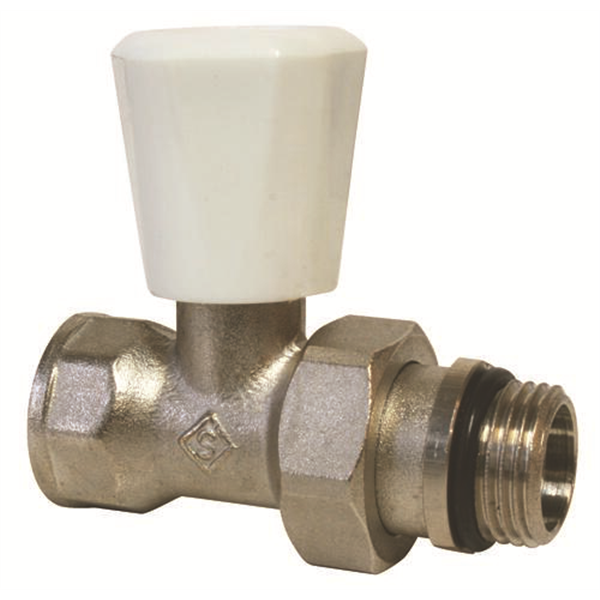 Robinet de radiateur simple réglage droit 1/2" nickelé