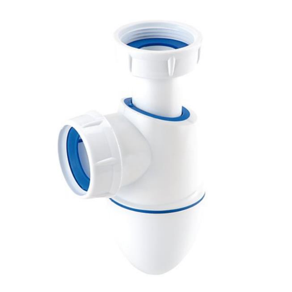 Siphon réglable Nicoll pour lavabo - Bi-matière avec joints intégrés - Diamètre 32 mm - Plastique blanc