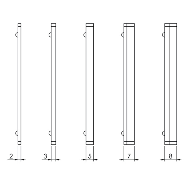Cale de compensation pour protège-panne - Épaisseur 2 - 3 - 5 mm - superposable - Lot de 60 pièces