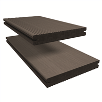 Lame de terrasse composite plein CHARACTER MASSIVE - 509 Gris galet 140 mm L. 4 ml