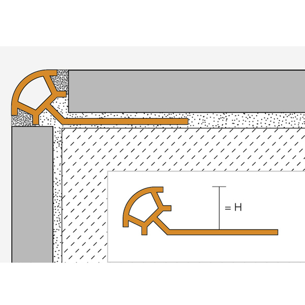 Baguette d'angle pour carrelage Schlüter Rondec-Pro PVC Blanc - H.8,0 MM - L.2,50 M