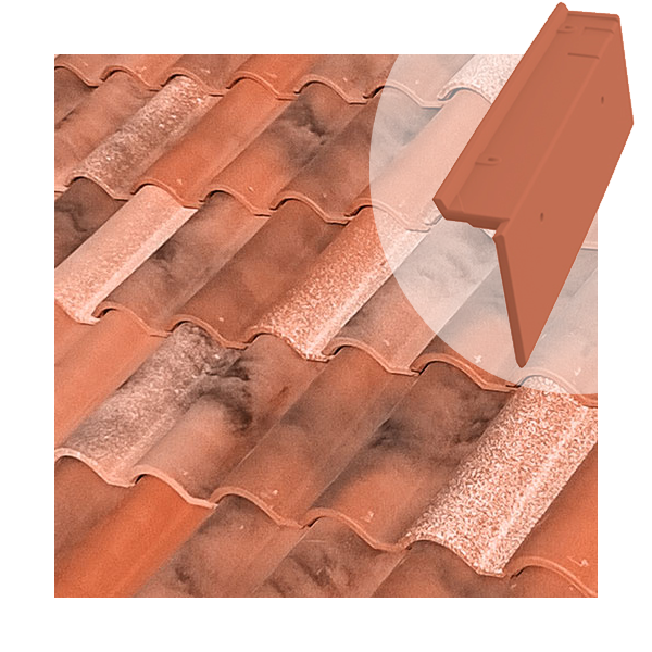 Tuile de rive à rabat universelle Tejas Borja - côté droit du toit - coloris Nature Castilla - 470 MM x 90 MM