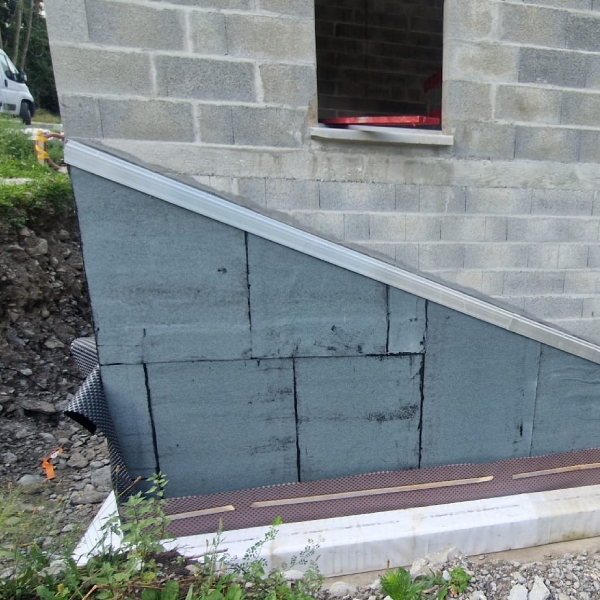 Bloc de drainage sans gravier CLIPCEN pour fondations - Surface de captage 1,20m²