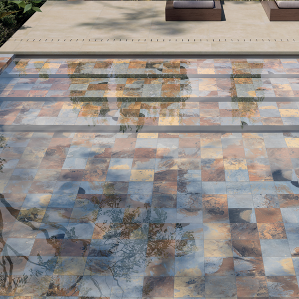 Carrelage extérieur en grès cérame effet pierre Flagstone - 20,0 CM x 20,0 CM - ép. 8,20 MM - Caribe