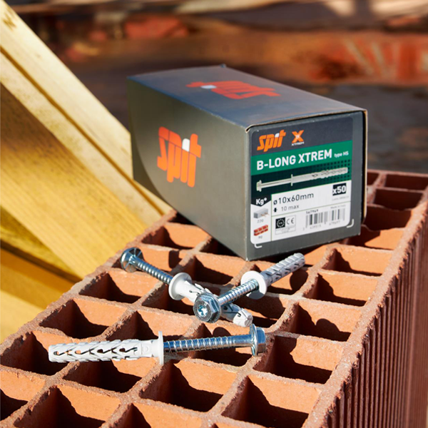 Cheville à frapper B-Long Xtrem Spit avec vis tête hexagonale zinguée - 10 x 120 mm - Boîte de 50