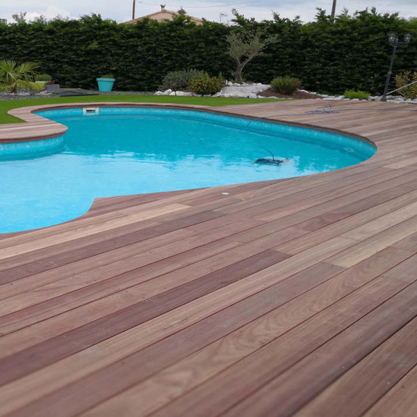 Lame Terrasse Bois Exotique Padouk 145x21 Mm Long 1 80 M