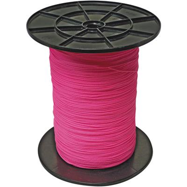 Tresse polypropylène rose fluo 8 fuseaux traitée anti-UV résistance 45 kg 2 mm x 200 ml