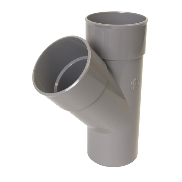 Culotte PVC à coller Mâle - Femelle 45° Diamètre 40 mm