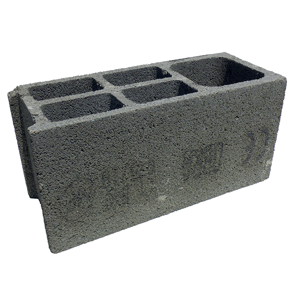 Bloc béton creux poteau 500 x 200 x 250 mm - B40 OBRA - 3 parois 5 trous