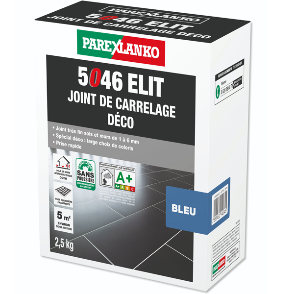Joint de carrelage déco - 5046 Elit - sol et mur joints de 1 à 6 mm - Bleu Sac de 2,5 KG