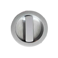 Serrure à condamnation pour porte coulissante avec tire doigt et plaque têtière - Rondo Eclisse - ∅60 mm - Chromé satiné