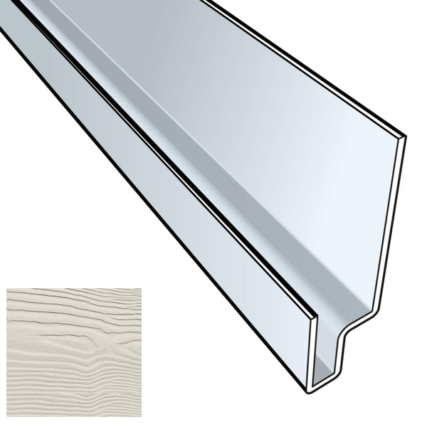 Profil linteau de fenêtre en aluminium laqué Blanc crème C07 pour bardage Cedral Click - longueur 3 M