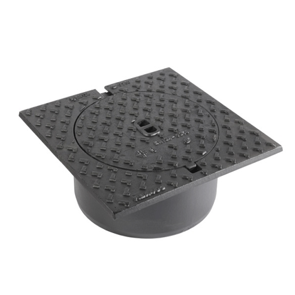 Regard de visite en fonte articulé RBA 460 C250 pour branchement PVC Ø400 - Ouverture Ø285 mm - 460 x 460 mm