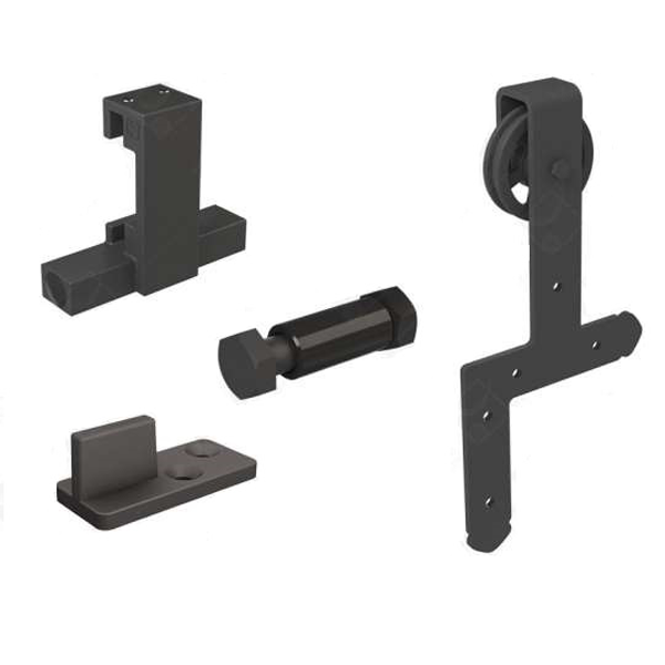 Système coulissant droit sur fer plat ROCDESIGN TYPE D pour portes bois jusqu'à 120 kg