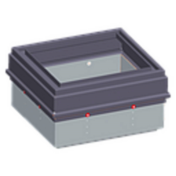 REHAUSSE rectangulaire REGLABLE A POSER 672/580  Ht 300/450