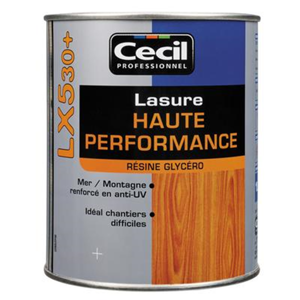 Lasure bois protection élevée Cecil LX530 aspect satin teck 1L
