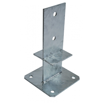 Pied de poteau en âme avec platine hauteur 170 mm