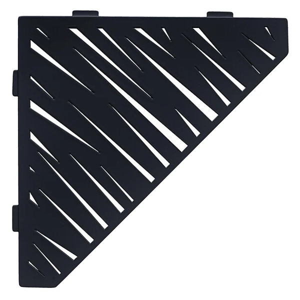 Étagère de douche en acier Inox noir mat - forme Pentagone design Tiger - 36,0 CM x 26,0 CM x 3,00 MM