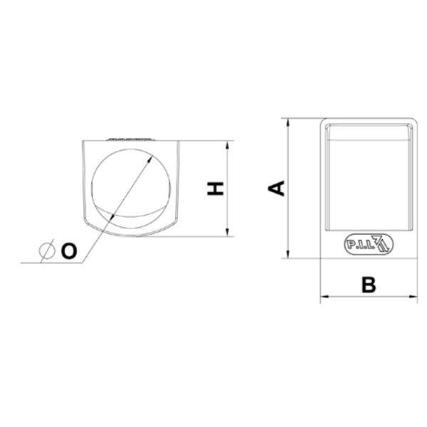 Sabot de gargouille en fonte 185 x 128 mm - hauteur 126 mm - Sortie ∅ 104 mm