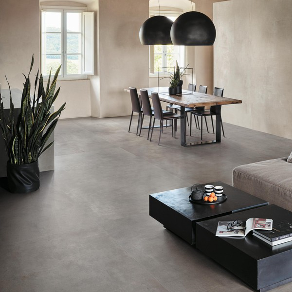 Carrelage grès cérame Grey effet béton - Sol et mur intérieur - Boost - 80 x 80 cm - ép.  9 mm