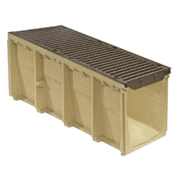 Caniveau MEADRAIN ENS4000 avec grille passerelle fonte PROFIX E600 1M