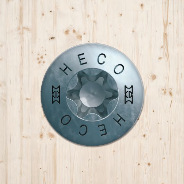 Vis à bois Heco Topix Plus Acier zingué - Tête fraisée Filetage partiel Empreinte HD30 - Ø6 x 70 mm - Boîte de 200