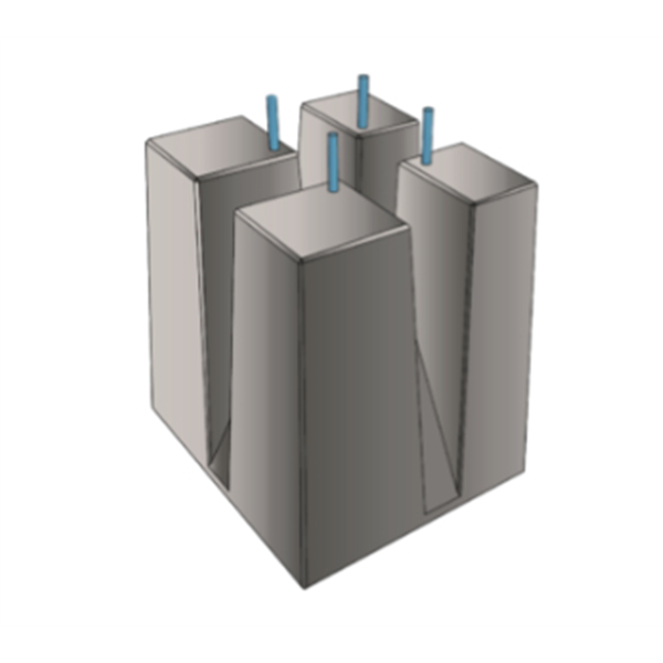 Massif de candélabre à bord droit jusqu'à 8m Øtige 16 entraxe 200