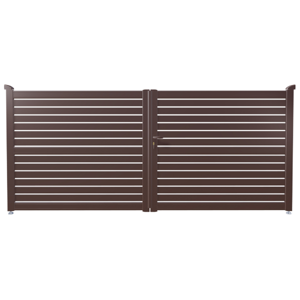 Portail aluminium sur mesure Pulsar 80 CT 16 A - Battant ou coulissant - Ajouré avec barreaudage horizontal 80 x 20 mm