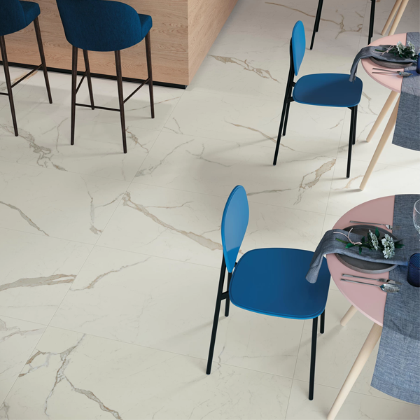 Carrelage intérieur en grès cérame émaillé effet pierre Exigo - 60,0 CM x 30,0 CM - ép. 8,00 MM - Calacatta