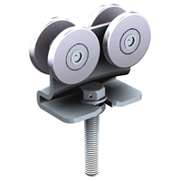 Monture avec support col de cygne avec 4 galets acier - Lot de 2