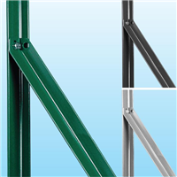 Jambe de force clôture en acier galvanisé Vert RAL 6005- Longueur 2,00 m - Section 25 x 25 mm