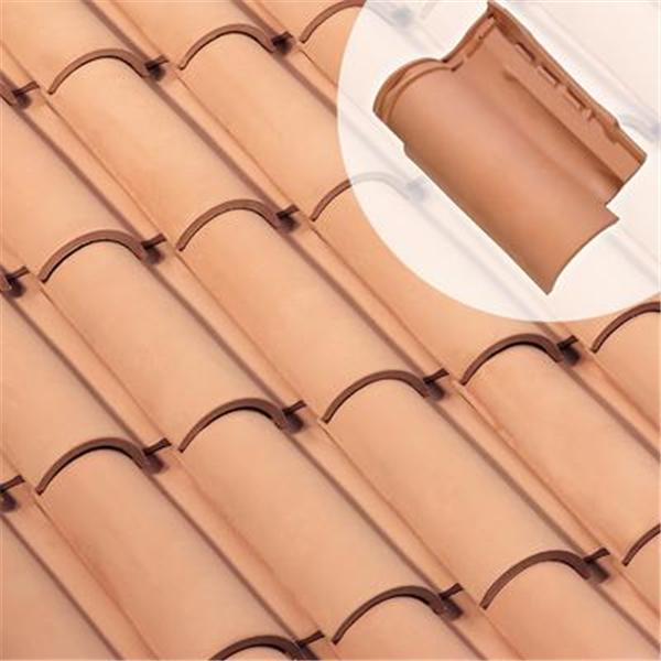 Tuile Galléane 10 - grand moule fort galbe en terre cuite - Rose