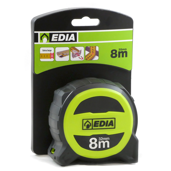 Mètre ruban XL Edia marquage double face - 32 mm x 8 mètres