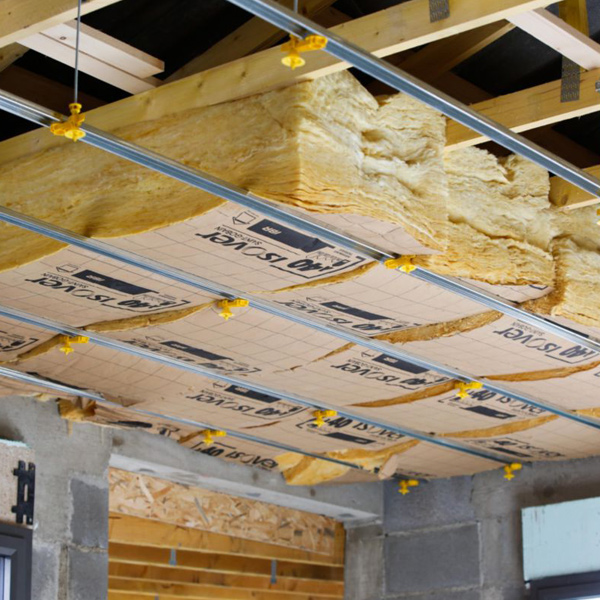 Rouleau laine de verre pour combles perdus et plafonds - IBR Revêtu Kraft Isover - R=8,00 m².K/W - 2,40 M x 1,20 M - ép.320 MM