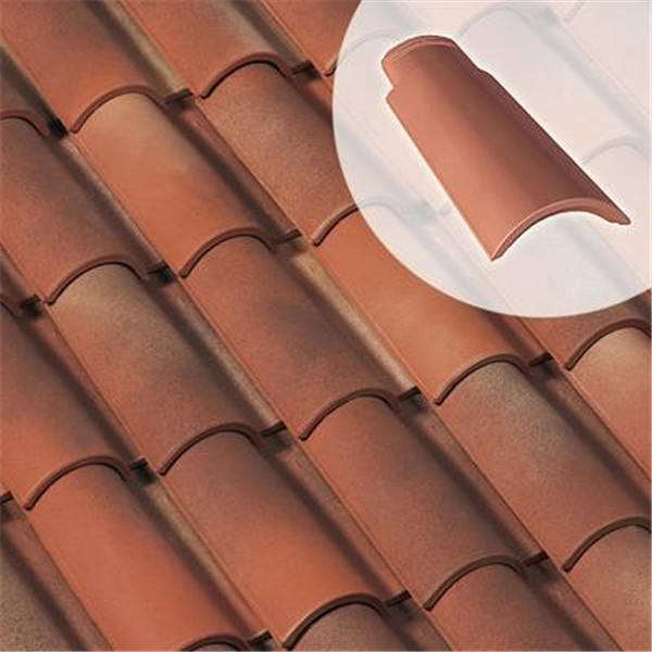 Demi-tuile en terre cuite Galléane 12 - Rouge Occitan