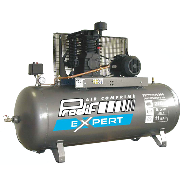 Compresseur 270 Litres 5.5CV triphasé bi étage 492 L/min