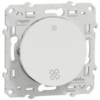 Interrupteur de VMC Schneider Odace à encastrer - avec support de fixation - blanc - 10AX 250V