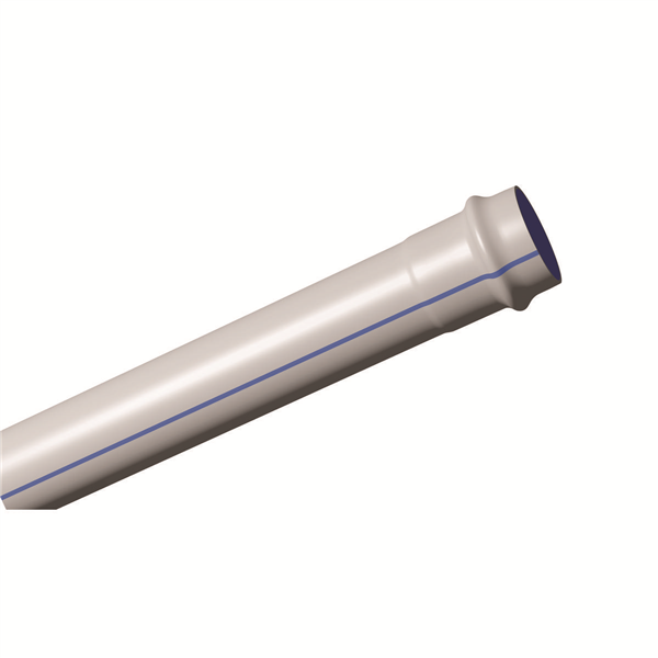 TUBE PVC BI-ORIENTE BIOROC PN25 DN 140 6M BLANC BANDES BLEUES A JOINT