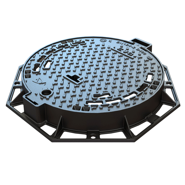 Regard de visite en fonte D400 EVO 12 trous de ventilation PMR / sécurité anti-retour - articulé et verrouillé  - passage utile ∅600 mm