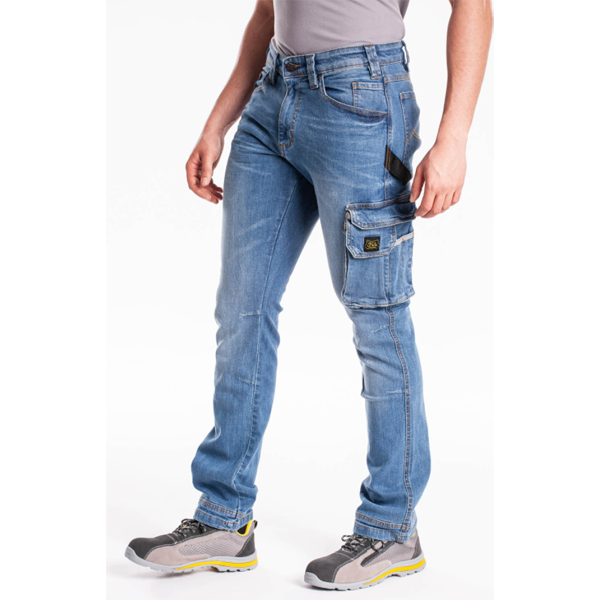 Jean de travail Rica Lewis stretch multi-poches coupe confort job blue jean - Taille 48