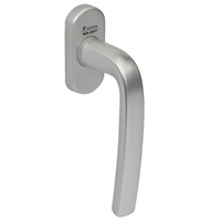 Poignée de fenêtre à béquille Vachette Logio finition argent sur bloc platine carré 7 mm