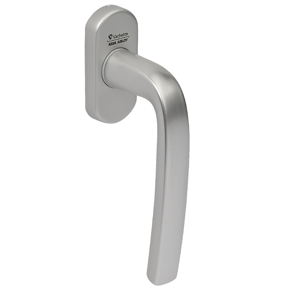 Poignée de fenêtre à béquille Vachette Logio finition argent sur bloc platine carré 7 mm