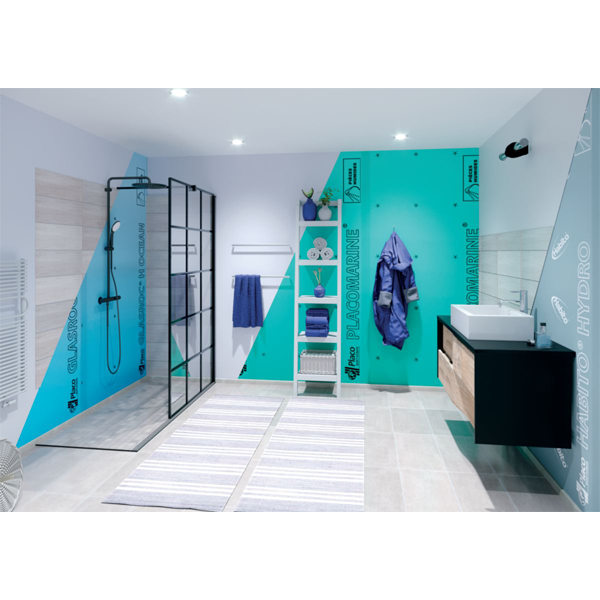 Plaque de plâtre hautement hydrofugée - Glasroc H Ocean BA13 - locaux très humides - 2,60 M x 1,20 M - ép. 13,0 MM